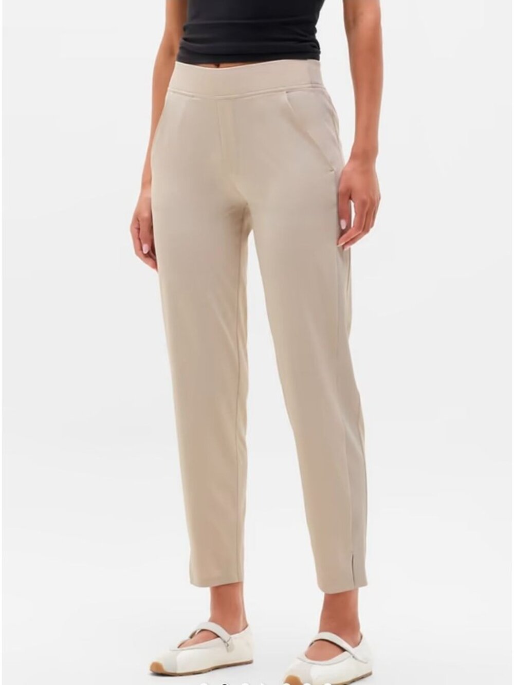 Athleta Brooklyn Ankle Pants sz 6 women Beige Work Travel